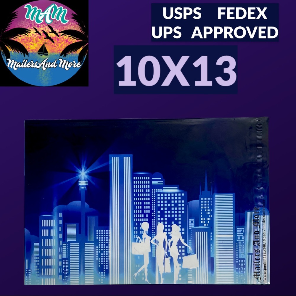 50 10X13 Poly Mailers Posh Girls, Shipping Envelopes PRICE IS FIRM City Lights - Picture 6 of 8
